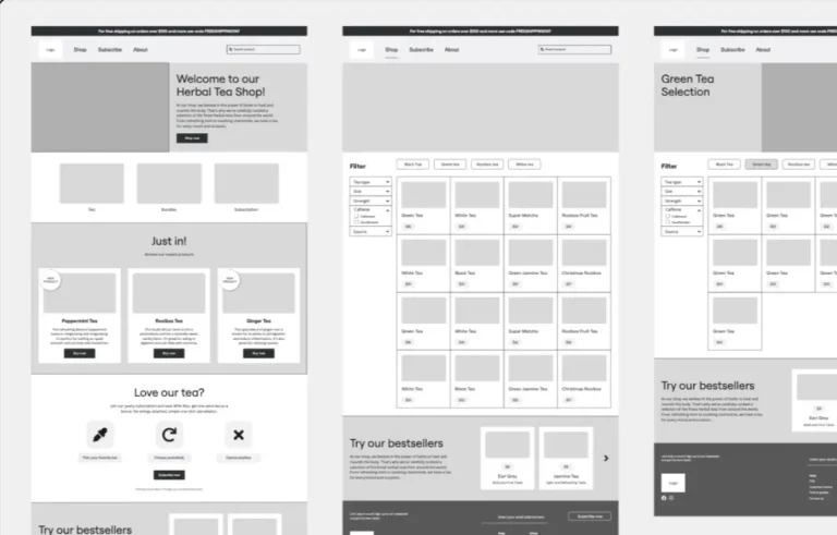 Open Cart wireframe